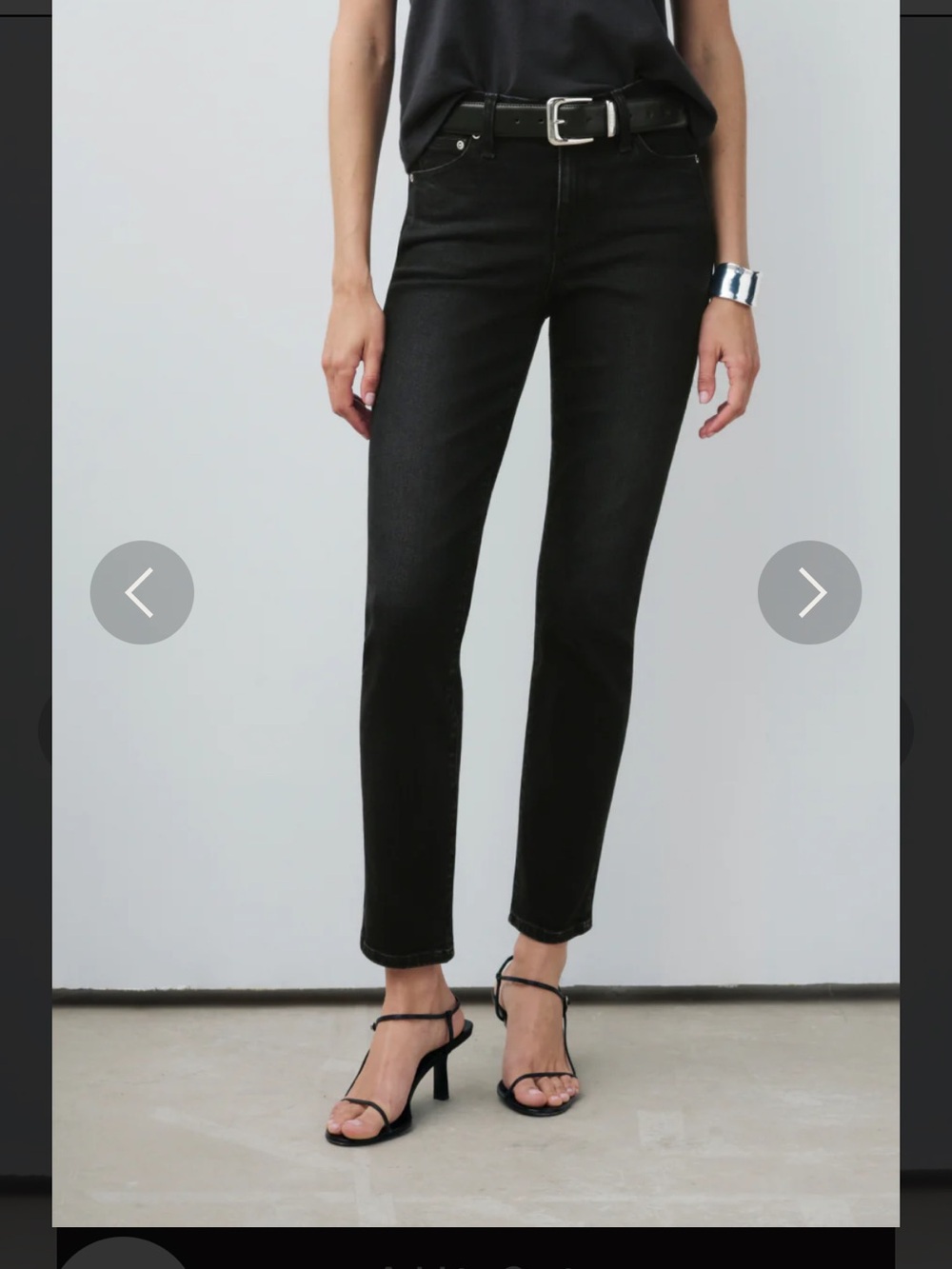 AYR Black Straight-Leg High-Rise Jeans